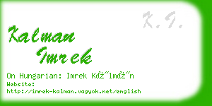 kalman imrek business card